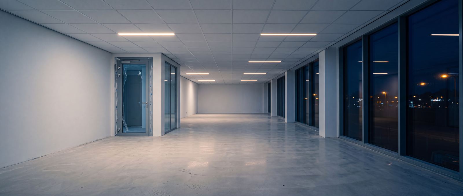 Newly completed commercial unit before handover